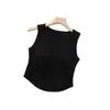 Venta al por mayor de chaleco de cola de golondrina de estilo nuevo para primavera y verano con almohadillas para sujetador y copa incorporadas, top corto para mujer