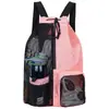 Bolsa de Natação Transfronteiriça, Mochila com Cordão de Malha com Bolso para Roupa Molhada, Mochila de Praia, Bolsa para Equipamento de Ginástica e Exercício Personalização