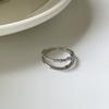 Anillo de Plata S925 Versión Coreana Personalidad Irregular Flor en Brote para Mujer, Moda Vintage Ágata Vid Anillo Abierto Anillo para Dedo Índice