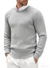 Suéter de Punto Grueso con Cuello Redondo para Hombre Talla Europea Casual Color Sólido Manga Larga Tejido para Hombre Comercio Exterior Soporta Venta al por Mayor Mixto