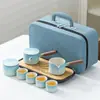 Nuevo Juego de Té Estilo Chino para Hogar Oficina Reunión Invitados Entrada Olla Portátil de Color Degradado con Asa Lateral Taza de Té Kung Fu Caja de Regalo