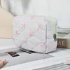 Bolsa Cuadrada Pequeña Acolchada con Lazo, Bolsita de Almacenamiento Linda y Femenina, Bolsa Portátil Mini para Guardar Servilletas Sanitarias, Personalizable