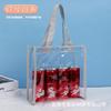Bolsas de PVC de Moda, Bolsas Tote Transparentes Cuadradas Pequeñas con Logo Personalizable, Adecuadas para Recuerdos de Boda, con un Diseño Cosido de Alta Gama