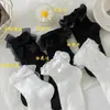 Calcetines de encaje con lazo blanco estilo japonés para primavera/verano, finos, dulces, de princesa Lolita, Mary Jane, accesorio ins