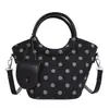 Bolsa de bolinhas feminina 2026 nova outono/inverno casual toque de luxo camurça pelúcia marrom Maillard bolsa de mão bolsa de ombro bolsa de balde