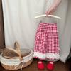 Calças Xadrez de Verão para Meninas Calças de Perna Larga Roupa de Primavera e Outono para Bebês Renda Emendada Calças Anti-Mosquito Calças Versáteis e Modernas para Crianças