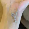 Collar de Serpiente Bailarina con Diamantes para Mujer 2026 Estilo Nuevo Sencillo y Elegante Acero de Titanio Fresco No se Desvanece Cadena para Clavícula Joyería