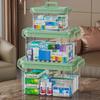 Caja de Medicina Transparente para el Hogar de Gran Capacidad y Múltiples Capas para Medicamentos de Primeros Auxilios y Pastillas, Almacenamiento Portátil con Clasificación Médica Venta al por Mayor