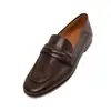 Mocasines de Cuero de Vaca de Primera Capa Zapatos Pequeños de Cuero para Mujer Otoño Nuevo Estilo Cuero Genuino Punta Redonda Slip-on Zapatos Planos Calado Profundo para Mujer Zapatos de una Sola Pieza