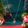 Set de cadena para clavícula de Navidad europeo y americano transfronterizo con collares de reno, Papá Noel y árbol de Navidad en caja de regalo al por mayor
