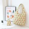 Nueva bolsa de compras plegable impermeable con estampado 210D Cuadros bolsa de protección ambiental 2 en 1 bolsa de compras bolsa de almacenamiento de dibujos animados