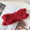 Gorro de Franela Fruncido Relleno Color Sólido Dulce Diadema de Mariposa Accesorios para el Cabello Diadema Absorbente de Sudor para Lavado Facial Yoga