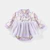 Invierno nuevo mameluco para bebé niña vestido de gasa estilo coreano mameluco recién nacido forrado de vellón engrosado funda