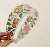 Nueva Diadema Bordada Floral de Malla Estilo Chino para Mujer, Diadema Ancha de Tela Floral Estilo Étnico de Alta Gama y Exquisita, Accesorio para el Cabello