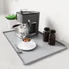 Tapete de Máquina de Café de Silicone Estilo Retrô Tapete Antiderrapante com Tapete Drenante de Barra Removível Tapete de Secagem Tapete Protetor para Café