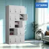 Gabinete metálico de almacenamiento de 24 puertas personalizado por el fabricante para talleres y gimnasios, con cerradura, engrosado y a prueba de óxido, casillero para personal con estantes