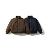 Chaqueta de algodón retro americana de moda ORIGTEEN con cuello alto, prenda de abrigo de invierno para hombre, corte holgado, abrigo de algodón engrosado, MY9022