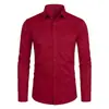 Nueva Camisa de Negocios Transfronteriza Ajustada de Manga Larga Color Sólido Algodón Bolsillo Casual Talla Grande Camisa para Hombre Camisa para Hombre