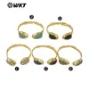 Wt-B713 Nuevo Más Vendido Amazonita, Amatista, Cristal Rosa, Piedra Multicolor en Forma de Corazón, Pulsera Fina Abierta de Latón para Mujer