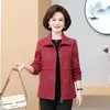 Nueva moda de otoño, chaqueta holgada para mamá, abrigo grueso informal holgado con retazos elegante para mujeres de mediana edad y mayores