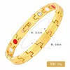 Pulsera magnética de cobre rojo antiguo de doble línea transfronteriza para hombres y mujeres, joyería de pulsera magnética de aleación desmontable al por mayor