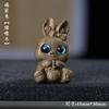 Talla de sándalo bolsa de la suerte conejo creativo simple lindo dibujos animados adornos decorativos retro piezas de mano Wenwan para hombres y mujeres