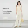 Calça Flare de Malha Modal de Cintura Alta com Toque Fresco Feita Sob Medida para Mulheres, Calça Reta Fina de Comprimento Total para Verão M73