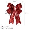 Venta caliente transfronteriza Lazo navideño Adornos para árbol de Navidad Lazo de lentejuelas Decoración navideña Lazo pequeño rojo