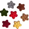 Nuevas Cuentas de Estrella de Cinco Puntas de Terciopelo con Estampado de Leopardo con 16 Agujeros Rectos para Llaveros de Teléfono, Cadenas de Bolsos y Piezas de Accesorios de Bricolaje