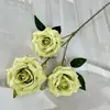 Meiyi 3 Flores de Rosa Artificial de Diamante para Parede de Flores de Casamento Acessórios Flores Artificiais Feitas à Mão Transfronteiriças Enfeites de Decoração para Casa