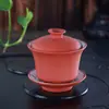 Atacado areia roxa Yixing genuíno kung fu jogo de chá Tigela de chá sancai tigela 160ml bule xícara de chá Zhu lama tampa de cerâmica Tigela