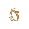 Anillo de Cinco Pétalos de Acero Inoxidable Dibujado con Alambre Explosivo Transfronterizo Anillo de Zirconia Verde Lujo Ligero Oro de 18K Personalidad Moda Retro