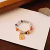 Anillo de Cristal Natural Elástico Moda Nacional Nuevo Diseño Chino Cuerda Elástica con Cuentas Anillo de Cristal Anillo de Temperamento Venta al por Mayor