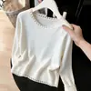Comércio Exterior Transfronteiriço Outono/Inverno 2026 Novo Suéter de Tricô com Gola Redonda Vazada para Mulheres, Top Único Macio de Manga Longa