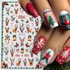 Adesivos de Unha Artística Novos Transfronteiriços Ins Desenho Animado Rena de Natal Feijão Vermelho Folha Verde Adesivos Adesivos para Unha