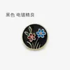 Botões florais brancos estilo palácio com efeito de gota de óleo, botões redondos de metal revestidos com óleo para casacos, ternos, suéteres e cardigans
