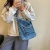 Bolso tote de mezclilla de gran capacidad transfronterizo para mujer, nuevo 2026, casual, versátil, elegante, de hombro y cruzado