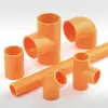 Accesorios para Tubería de Agua de PVC Naranja, Codo Recto Reductor, Codo Recto de Tres Vías, Conectores Grandes y Pequeños para Uso en Acuario, Naranja
