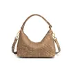 Nova Bolsa de Dumpling Portátil Tecida à Mão Estilo Francês Outono/Inverno 2025 Feminina Retrô Fosca Mais Fácil de Combinar Bolsa Transversal de Grande Capacidade