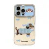 Adequado para Transformação Instantânea em Apple 18 Pro Max Dachshund Bordado Desenho de Linha Filhote Pulseira Capa de Celular iPhone Personalização
