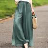 Nuevos Pantalones Anchos de Doble Capa Versátiles de Comercio Exterior para Primavera y Verano, Pantalones Casuales Cómodos para Mujer, Estilo Dopamina con Bordados Exquisitos