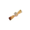 Anillo Vintage Usado de Espiga de Trigo Cepillado Dorado de Alta Gama Lujo Ligero Exquisito Anillo Abierto para Dedo Índice con Pedrería Joyería de Mano
