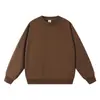 Sudadera de Punto Grueso Doble Hilo de 380g con Logo Impreso Ropa de Trabajo Catering Terry Hombros Caídos Cuello Redondo Sudadera Personalizada