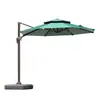 Juego de mesa y sillas de exterior para patio, impermeable y a prueba de sol, con sombrilla, combinación de muebles de ratán, juego de tres piezas de sillas de ratán para ocio para balcón