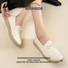 Zapatos de Mujer de Tirar Zapatos Pequeños de Piel 2025 Nuevos Mocasines Casuales Versátiles Planos Suela Suave Zapatos de Madre Zapatos para Mediana Edad y Mayores