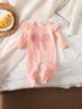 Ropa Infantil Transfronteriza Nuevo Pelele Día de San Valentín 2025 Otoño Mono Bordado Pelele de Manga Larga para Bebé e Infantil