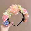 Diadema de Flor para Niñas Estilo Étnico Tocado Nuevo 2024 para Mujer Accesorios Antiguos Hanfu Diadema de Flor Corona Accesorios para el Cabello