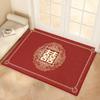Alfombra Festiva para Boda, Alfombra de Imitación Cachemir para Dormitorio junto a la Cama, Felpudo de Bienvenida para Boda con Palabras Felices, Felpudo Rojo Antideslizante