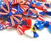 Lazo para mascotas del Día de la Independencia de Amazon, rojo, azul y blanco, con flor para el pelo, clip de cinturón de goma, venta al por mayor
