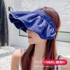 Sombrero de Sol para Mujer, Color Sólido, Protección UV, Sombrero Visera Parasol, Estilo Pinza para el Cabello, Sombrero de Protección Solar, Ala Grande Ajustable